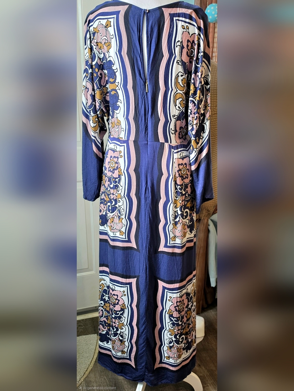 Cleobella Falling Fawn Ankle Maxi Dress in Floral Anise Women's M Blue Pink Boho - Picture 5 of 15